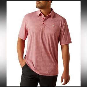 Ariat Tek Red Patterned Polo – XL – NWT